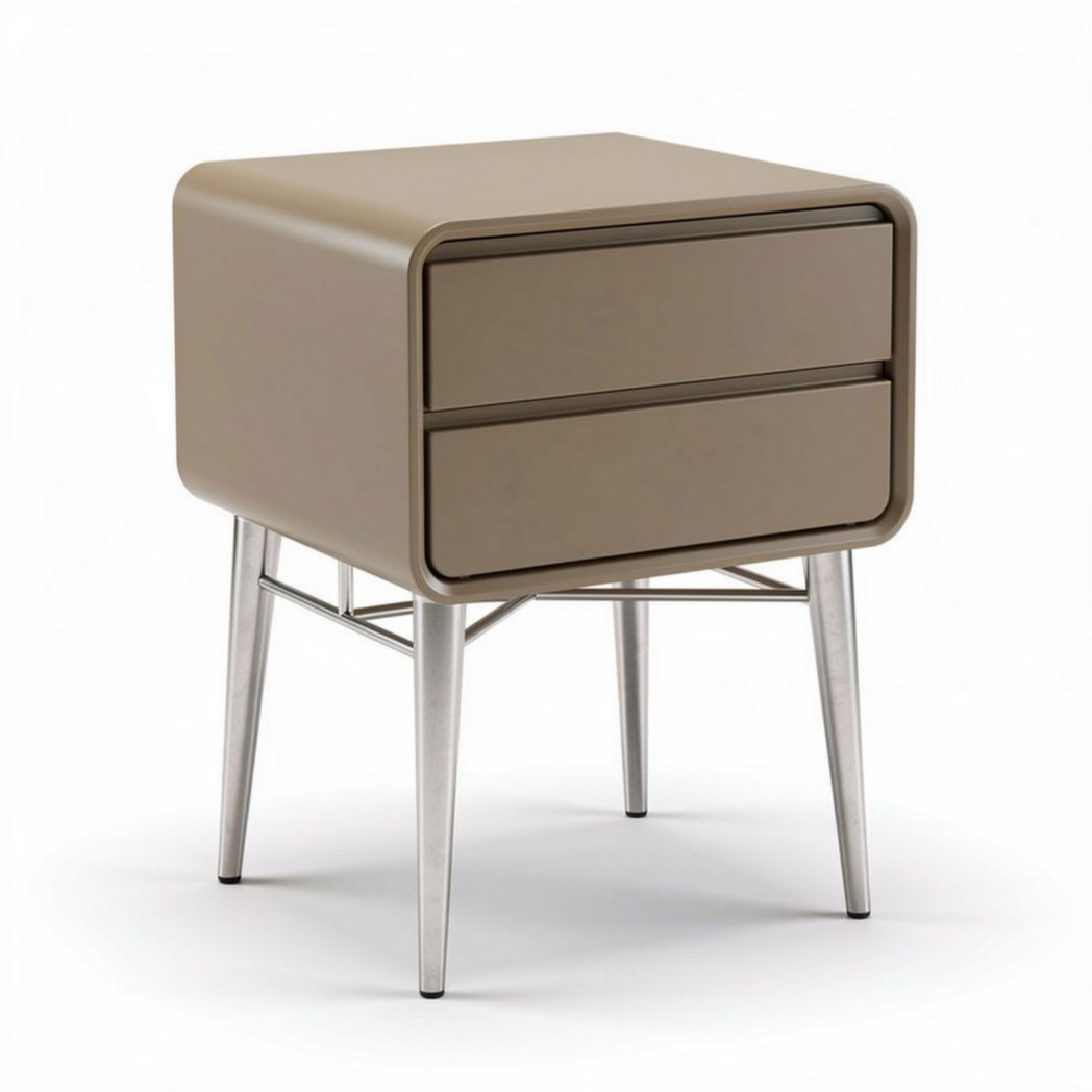 Comò in MDF con due cassetti per camera da letto – 45 x 45 x 50 cm