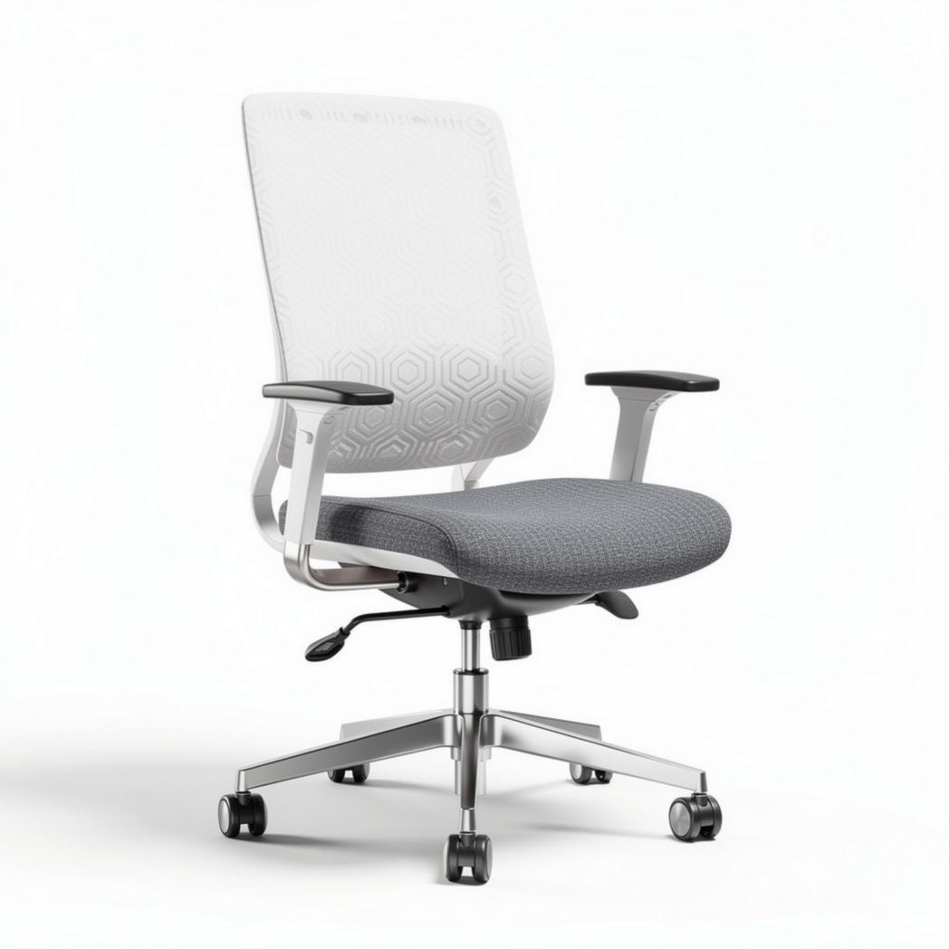 Sedia da ufficio ergonomica con schienale alto per studio – tessuto e metallo – 50 x 60 x 100 cm