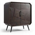 Mobile contenitore in legno con finitura scura per soggiorno – 80 x 40 x 90 cm