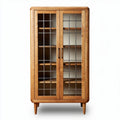 Vetrina in legno con ripiani in vetro per soggiorno – 80 x 40 x 120 cm
