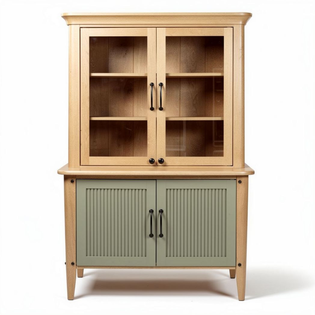 Mobile vetrina in legno per dispensa e cucina – 120 x 40 x 200 cm