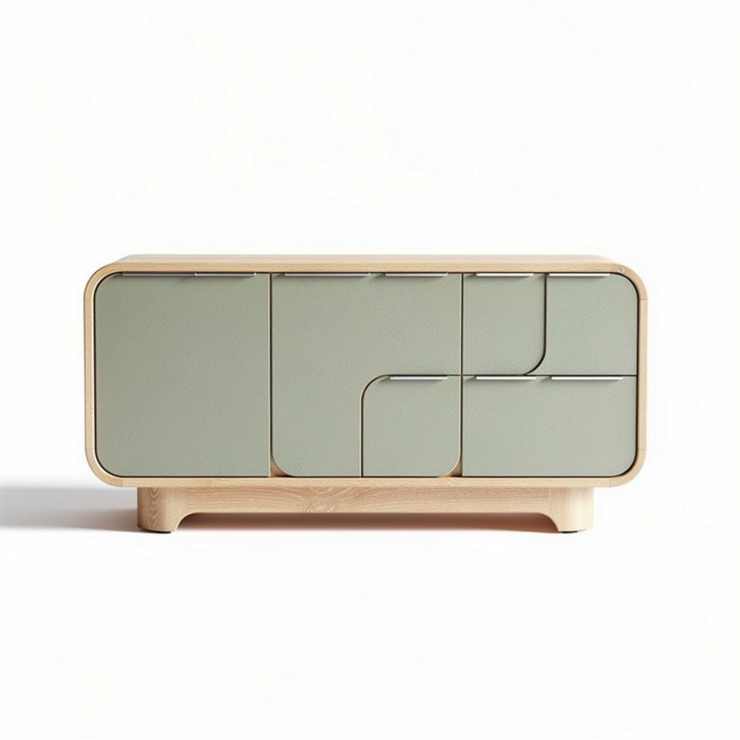 Mobile contenitore in legno con finitura verde per soggiorno – 60 x 30 x 40 cm